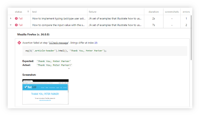 Automated Web App Testing - Assertions